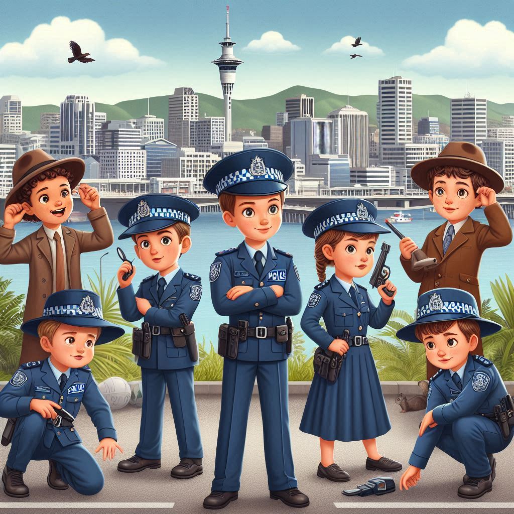 Children in NZ Police uniform